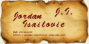 Jordan Isailović vizit kartica